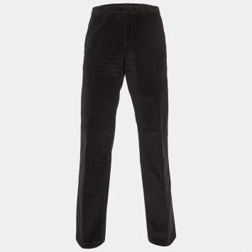 Pre Owned Prada Black Corduroy Regular Fit Pants XL