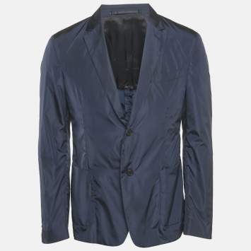 Prada Sport Black Synthetic High Neck Zip-Up Jacket L Prada