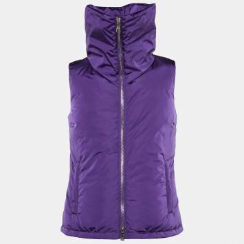 Pre Owned Prada Sport Purple Nylon Puffer Vest XS