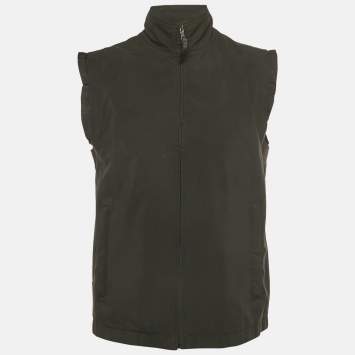 مملوكة مسبقًا Prada Sport Black Windbreaker Zip Up Vest L