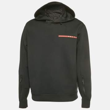 مملوكة مسبقًا Prada Sport Black Double Jersey Hoodie XL