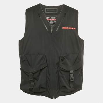 مملوكة مسبقًا Prada Sport Black Light Technical Fabric Vest L