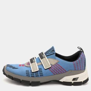 Pre Owned Prada Sport Multicolor Knit Fabric Low Top Sneakers Size 42