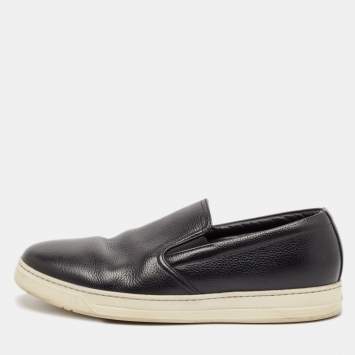 Prada Sport Black Leather Slip On Sneakers Size 40.5