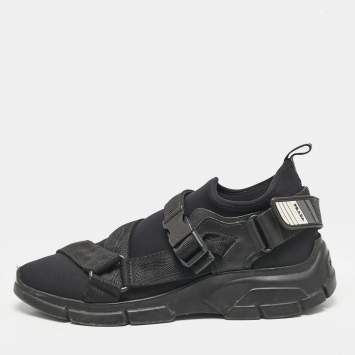 Pre Owned Prada Sport Black Neoprene and Canvas Low Top Sneakers Size 41