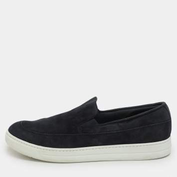 Pre Owned Prada Sport Navy Blue Suede Slip On Loafers Size 42