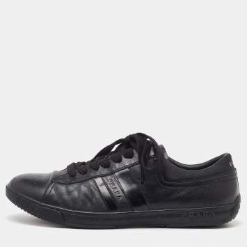 Pre Owned Prada Sport Black Leather Low Top Sneakers Size 42
