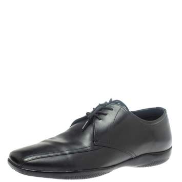 Pre Owned Prada Sports Black Leather Lace Up Derby Size 41.5 