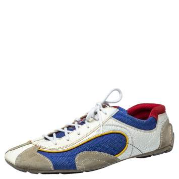 Pre Owned Prada Sport Multicolor Nylon, Suede and Leather Lace Up Sneakers Size 45 