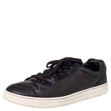 Pre Owned Prada Sport Black Leather Low Top Sneakers Size 44.5