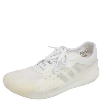 Pre Owned Prada Sport x Adidas White Translucent Mesh And Rubber Luna Rossa Sneakers Size 43 1/3