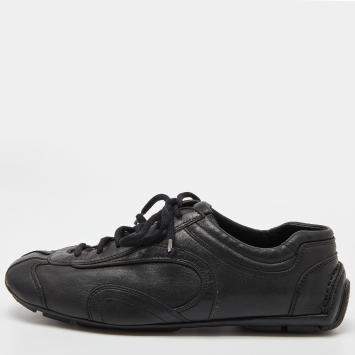 Pre Owned Prada Sport Black Leather Low Top Sneakers Size 40