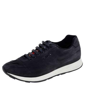 Pre Owned Prada Sport Black Nylon Low Top Sneakers Size 38.5