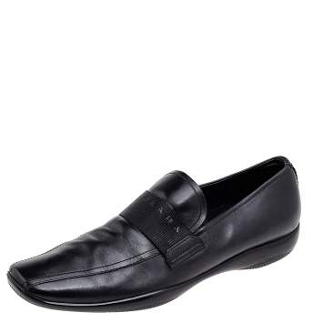 Pre Owned Prada Sport Black Leather Slip On Loafers Size 43.5