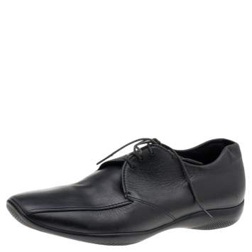 Pre Owned Prada Sport Black Leather Lace Up Derby Size 43.5