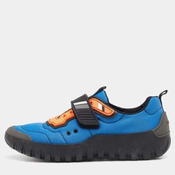 Pre Owned Prada Sport Multicolor Rubber And Nylon Velcro Strap Scuba Low Top Sneakers Size 41.5