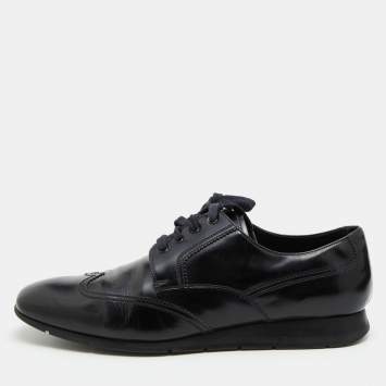 Pre Owned Prada Sport Black Leather Lace Up Derby Size 42