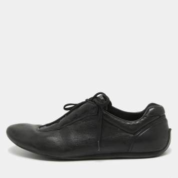 Pre Owned Prada Sport Black Leather Low Top Sneakers Size 43