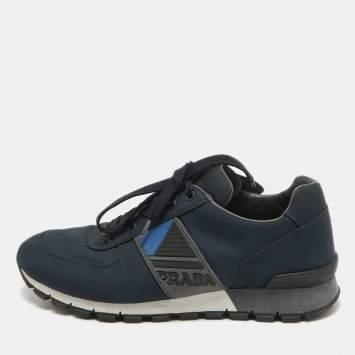 Pre Owned Prada Sport Navy Blue Nylon Low Top Sneakers Size 41