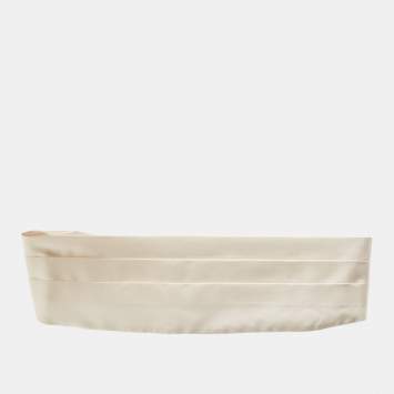 Prada White Silk Satin Tuxedo Cummerbund