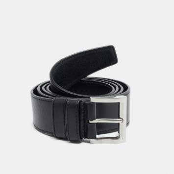 Pre Owned Prada Buckle 75CM Belt Black Leather