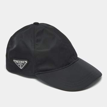 مملوكة مسبقًا Prada Black Re-Nylon Baseball Cap S