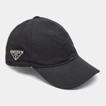 Pre Owned Prada Black Re-Nylon Baseball Cap L