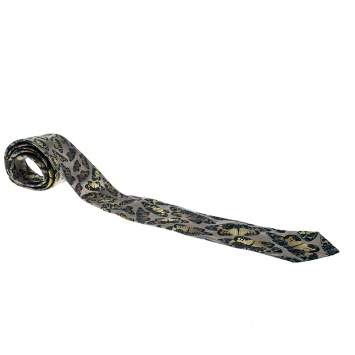 Pre Owned Prada Vintage Multicolor Butterfly Motif Silk Jacquard Traditional Tie