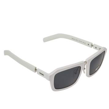 Pre Owned Prada White/Black SPR09X Square Sunglasses