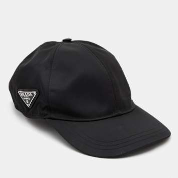 Pre Owned Prada Black Nylon Baseball Cap L