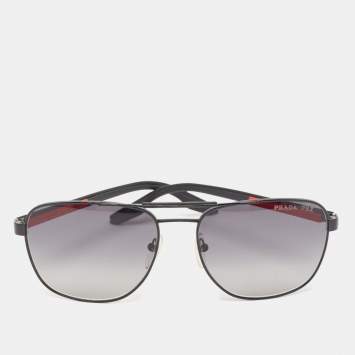 Pre Owned Prada Sport Black/Red Gradient SPS53X Linea Rossa Sqaure Sunglasses