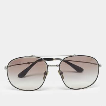 Pre Owned Prada Black/Grey Gradient SPR 51Y Aviator Sunglasses