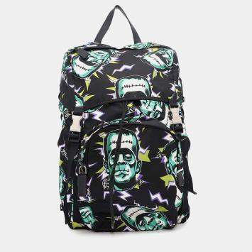 Prada Frankenstein Backpack Black/Multicolor Nylon 