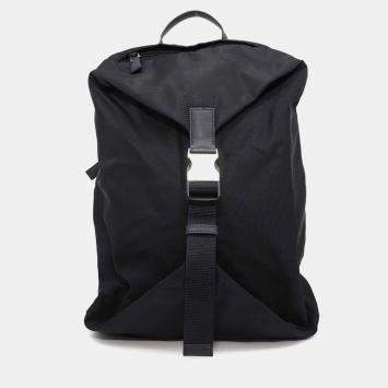 Prada Black Nylon Re-Nylon Xsaffiano Leather Backpack 
