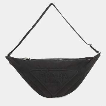 Pre Owned Prada Shoulder Bag Black Canvas