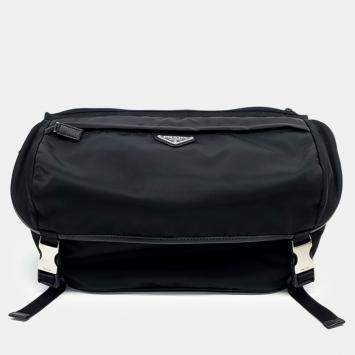 Pre Owned Prada Black Nylon Bike Bag Large