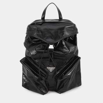 Pre Owned Prada Softlooks Backpack Black Leather