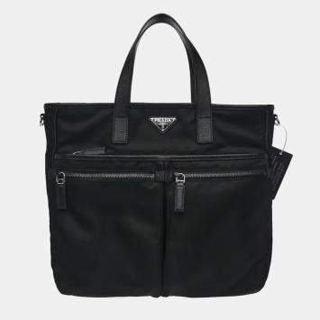 Pre Owned Prada Saffiano & Re-Nylon Tote Bag