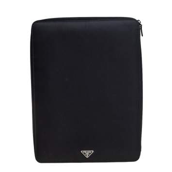 Pre Owned Prada Black Nylon Document Holder