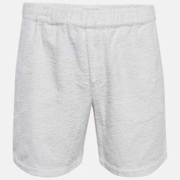 Pre Owned Prada White Terry Cotton Shorts L