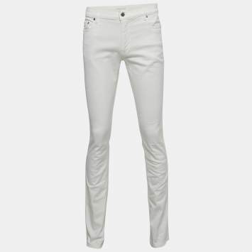 Pre Owned Prada White Denim Slim Fit Jeans L Waist 34"