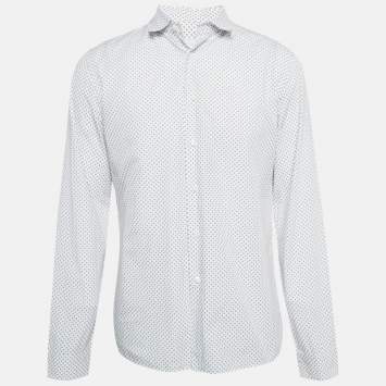 Pre Owned Prada Blue Stars Print Cotton Button Front Shirt XL