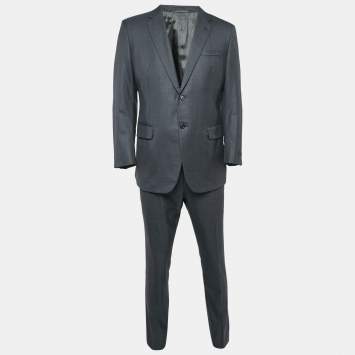 Pre Owned Prada Grey Wool Regular Fit Pants Suit XL