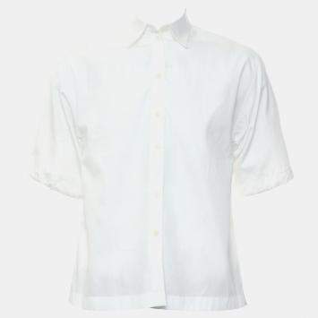Prada White Cotton Button-Up Shirt EU 38