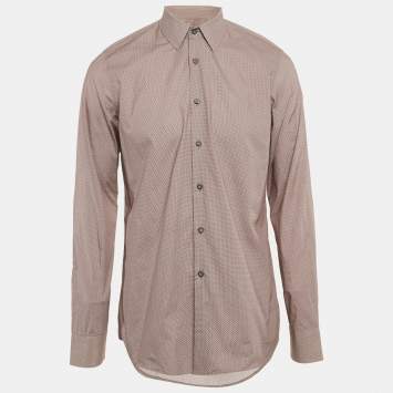 Prada Red Printed Cotton Button Front Shirt L
