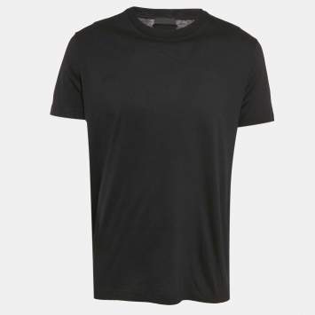 Pre Owned Prada Black Jersey Crewneck T-Shirt XL