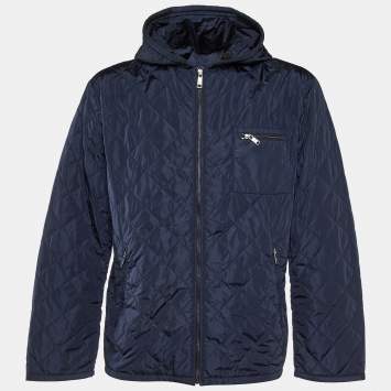 Prada Bicolor Wool and Mohair Studded Zip Front Jacket S Prada Bicolor Wool and Mohair Studded Zip Front Jacket S