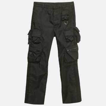Pre Owned Prada Black Nylon Cargo Pants S