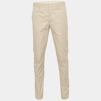 Prada Beige Cotton Regular Fit Trousers M