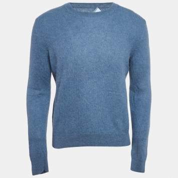 Prada Blue Wool Crewneck Sweater L